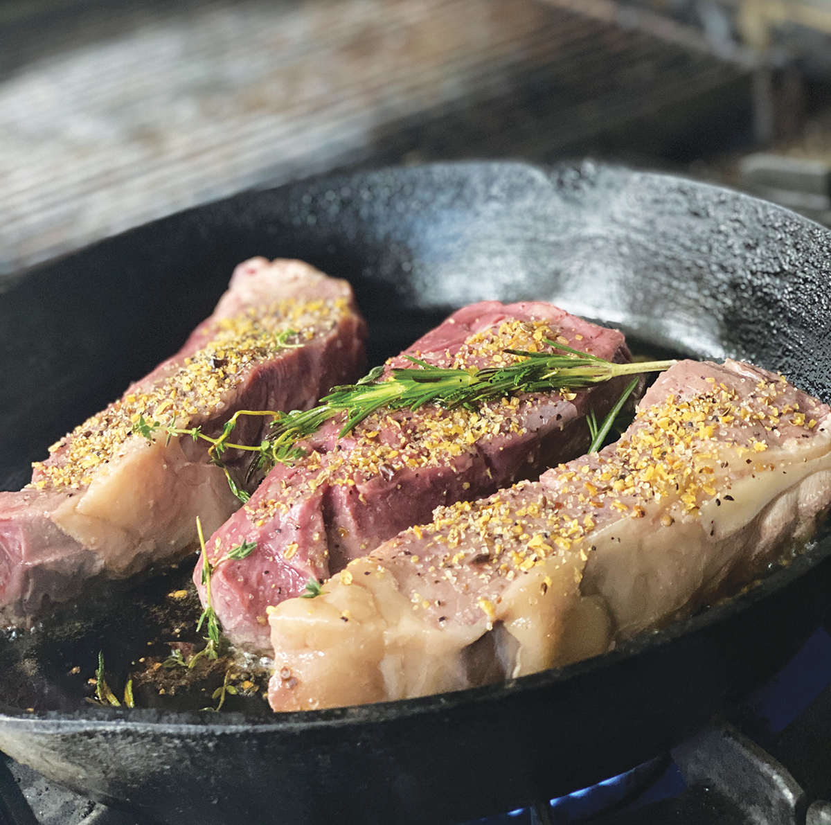 Seared NY strip steak with garlic butter Worcester County News