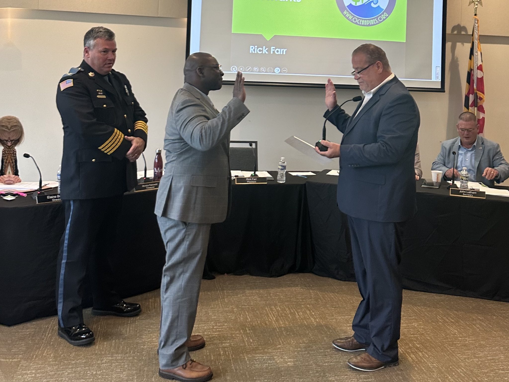 Ocean Pines swears in new officer, recognizes Stephen Decatur wrestling ...